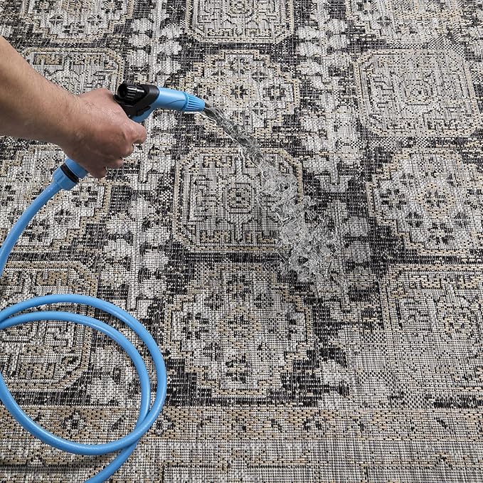 Keen Home Design Terrace Outdoor Area Rug - 6x9 Washable Indoor/Outdoor Rug for Patio, Kitchen, Balcony, Beach, Garden, Deck and Porch, Size: 6'x8'10"