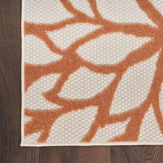 Nourison Home Aloha Indoor-Outdoor Ivory Multicolor 5'3" x 7'5" Area Rug, Easy Cleaning, Non Shedding, Bed Room, Living Room, Dining Room, Backyard, Deck, Patio (5x7)