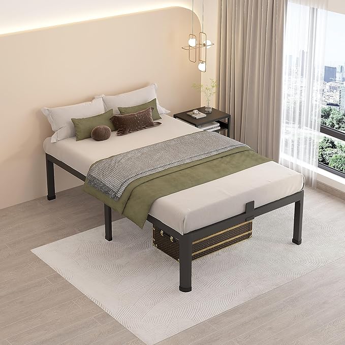 MAF 12 Inch Twin XL Metal Platform Bed Frames with Round Corner Legs, Mattress Slide Stopper, 3000 LBS Heavy Duty Steel Slats Support, No Box Spring Needed, Noise Free