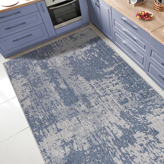 Keen Home Design Terrace Outdoor Area Rug - 8x10 Washable Indoor/Outdoor Rug for Patio, Kitchen, Balcony, Beach, Garden, Deck and Porch, Size: 7'7"x10'