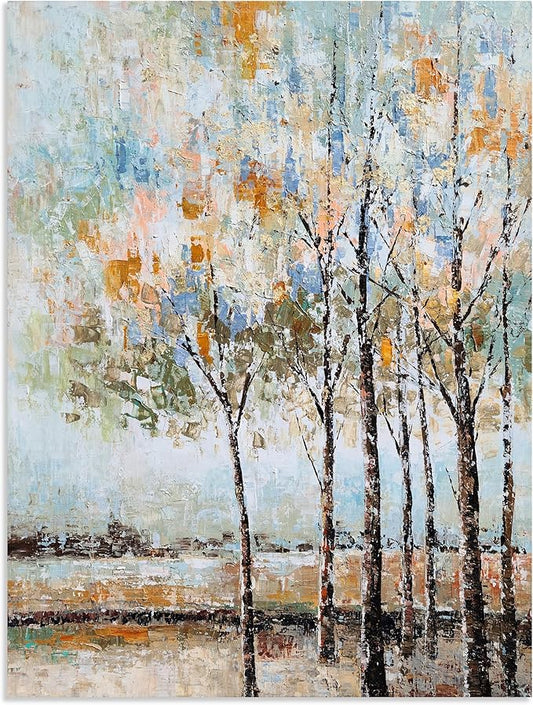 NdcSkyArt Tree Paintings - Abstract Forest Canvas Wall Art for Modern Living Room, Bedroom, and Bathroom Décor