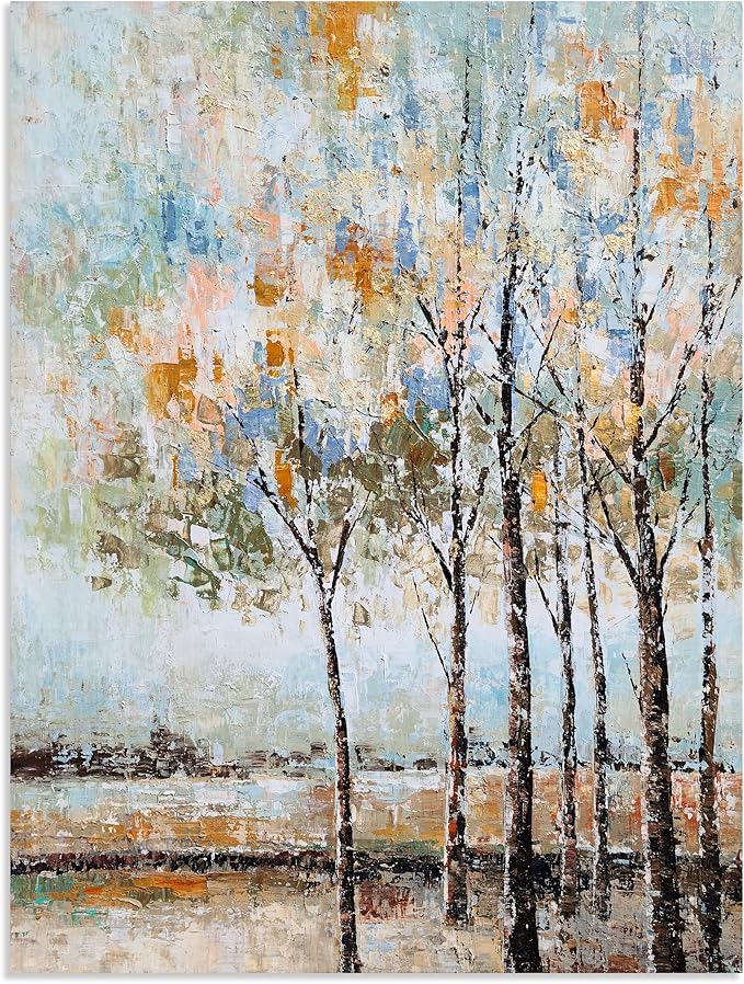 NdcSkyArt Tree Paintings - Abstract Forest Canvas Wall Art for Modern Living Room, Bedroom, and Bathroom Décor