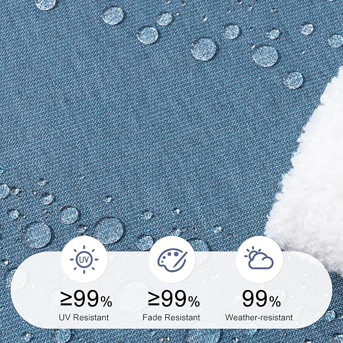 Crestlive Products Sunbrella Chaise Lounge Cushions Set of 2, Outdoor Cushions for Patio Furniture, Waterproof Lounge Chair Cushions for Pool, Deck, Lawn, 72''L x 21''W, Denim Blue