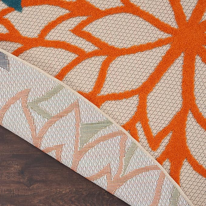 Nourison Home Aloha 10' x Round Multicolor Fabric Tropical Area Rug (10' Round)