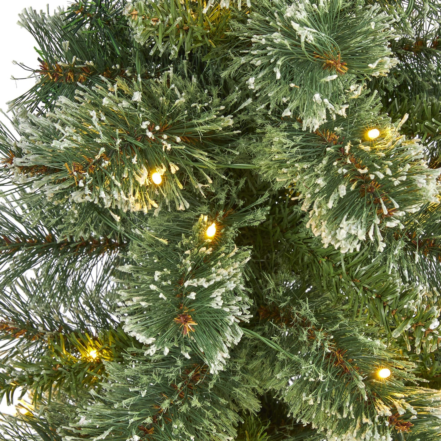 Nearly Natural 3ft. Wisconsin Slim Snow Tip Pine Artificial Christmas Tree with 50 Clear LED Lights