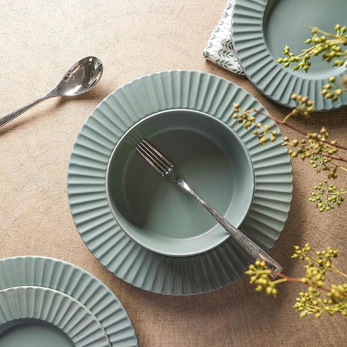 Christian Siriano Lusso 32-Piece Dinnerware Set Stoneware, Stone