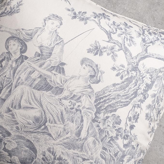 Maison d' Hermine Decorative Pillow Covers 18 x 18 Inch Square 100% Cotton Throw Pillow Covers with Invisible Zipper for Living Room Couch, Chair, Sofas, Bedroom, Home (The Miller - Paloma Grey)