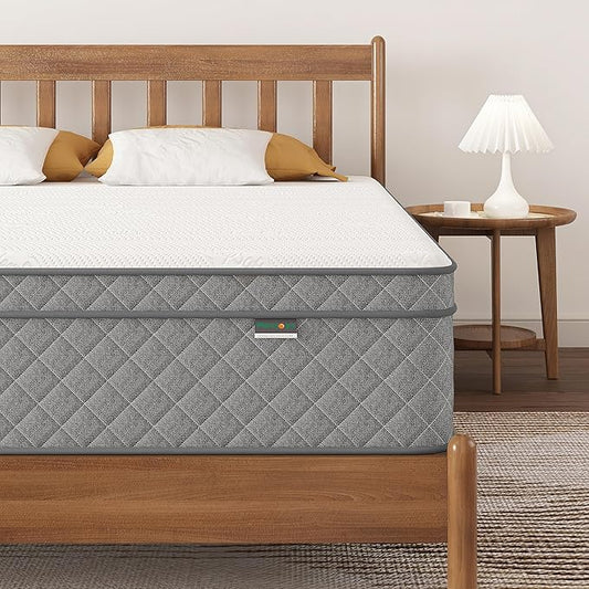 Queen Mattress, 12 Inch Cooling-Gel Memory Foam and Pocket Spring Hybrid Mattress, Queen Bed Mattressess in a Box, CertiPUR-US Certified, Medium Firm