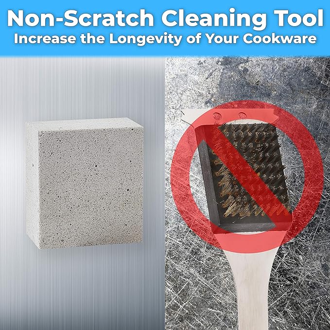 Heavy Duty, Non-Toxic Grey Grill Brick Cleaner 12 Pack. Reusable Chemical Free BBQ Pumice Cleaning Block for Flattops, Grills and Griddles. Non Scratch Grillstone is the Perfect Barbecue Scouring Tool