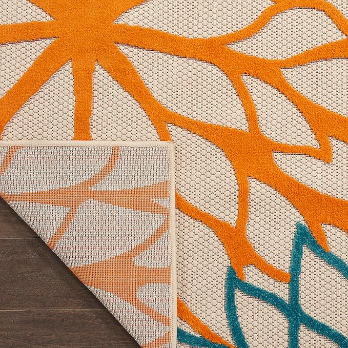 Nourison Home Aloha 7' x 10' Fabric Indoor/Outdoor Rug in Green/Multi-Color