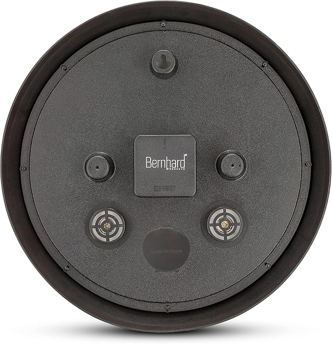 Bernhard Products Vintage Wall Clock Silent Non Ticking - 12 Inch Quality Quartz Battery Operated Decorative Brown Clock for Home Kitchen Living/Dining Room Office Decor, Easy to Read, Rustic Bronze