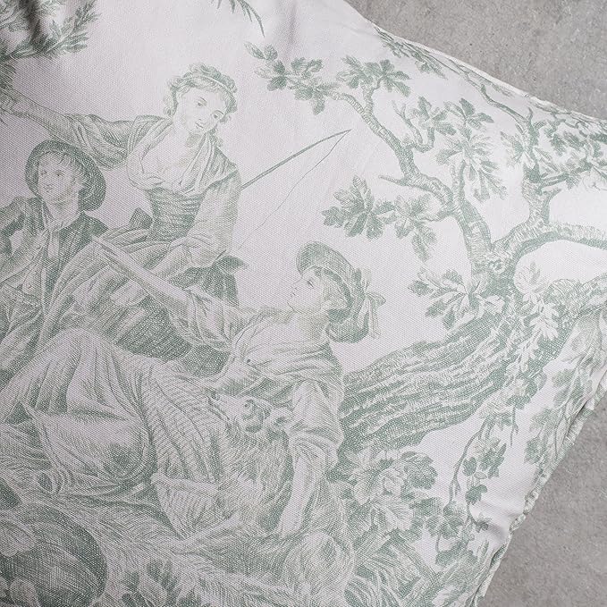 Maison d' Hermine Decorative Pillow Covers 18 x 18 Inch Square 100% Cotton Throw Pillow Covers with Invisible Zipper for Living Room Couch, Chair, Sofas, Bedroom, Home (The Miller - Antique Green)