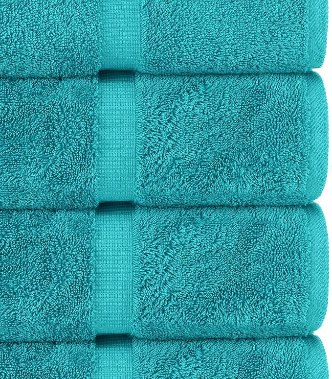 Chakir Turkish Linens | Hotel & Spa Quality 100% Cotton Luxury Turkish Towels | Soft & Absorbent (30x60 Inches Extra Large Bath Towels, Set of 4 - Aqua)