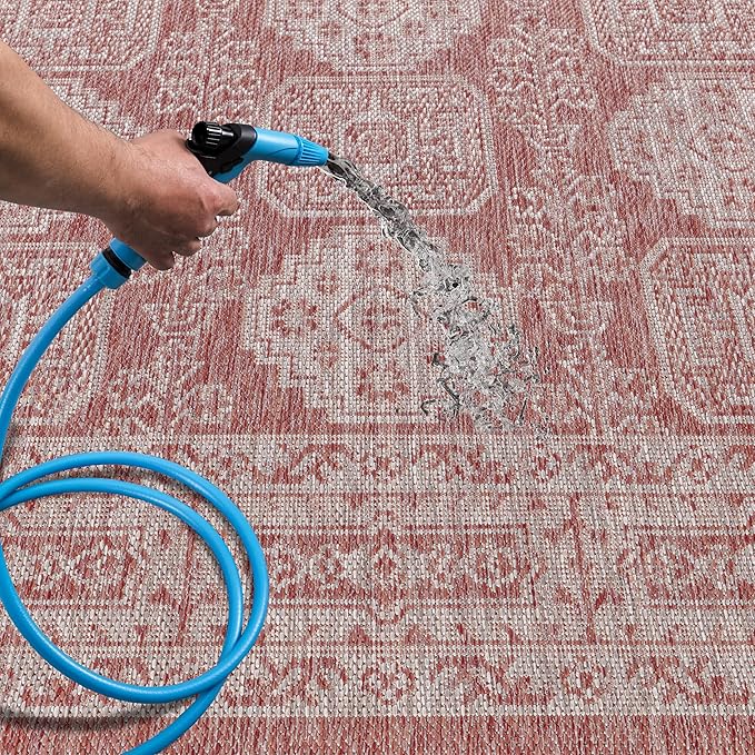 Keen Home Design Terrace Outdoor Area Rug - 5x8 Washable Indoor/Outdoor Rug for Patio, Kitchen, Balcony, Beach, Garden, Deck and Porch, Size: 5'3"x7'7"