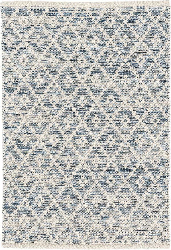 Dash and Albert Melange Diamond Cotton Area Rug - 2' x 3' Blue Diamond Handwoven Accent Rug - Durable, Lightweight, High Traffic Areas Hallway, Bedroom, Stairs