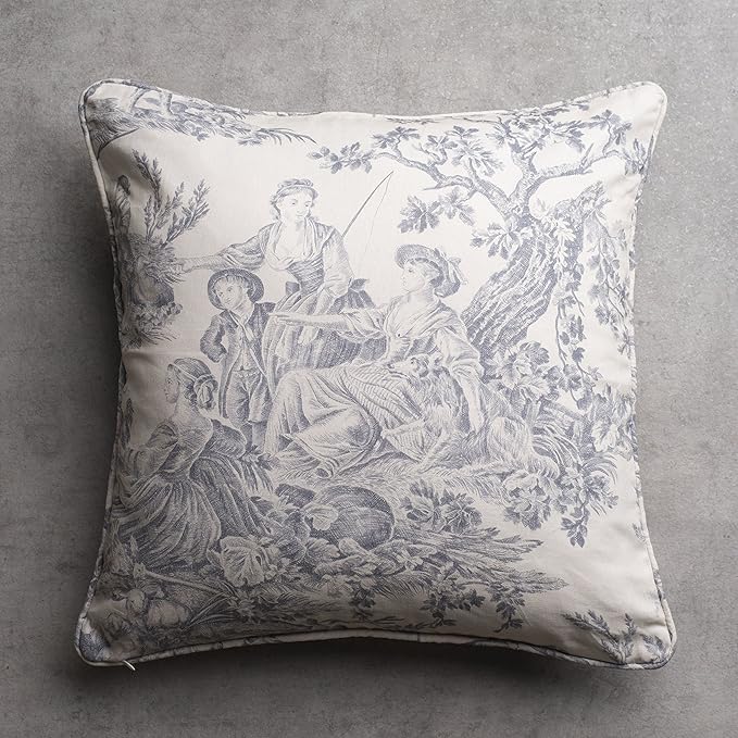 Maison d' Hermine Decorative Pillow Covers 20x20 Inch Square 100% Cotton Throw Pillow Covers with Invisible Zipper for Living Room Couch, Chair, Sofas, Bedroom, Home (The Miller - Paloma Grey)