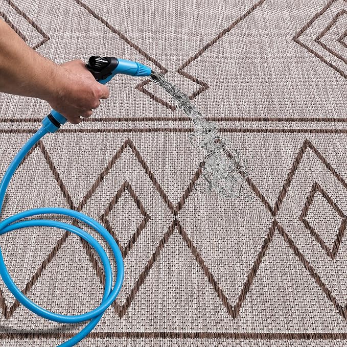 Keen Home Design Terrace Outdoor Runner Rug - 2x8 Washable Indoor/Outdoor Rug for Patio, Kitchen, Balcony, Beach, Garden, Deck and Porch, Size: 2'2"x7'7"