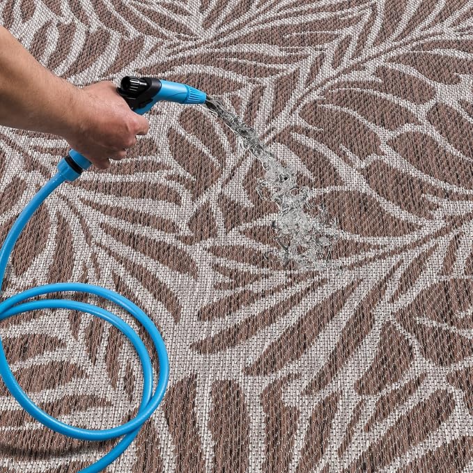 Keen Home Design Terrace Outdoor Area Rug - 5x8 Washable Indoor/Outdoor Rug for Patio, Kitchen, Balcony, Beach, Garden, Deck and Porch, Size: 5'3"x7'7"