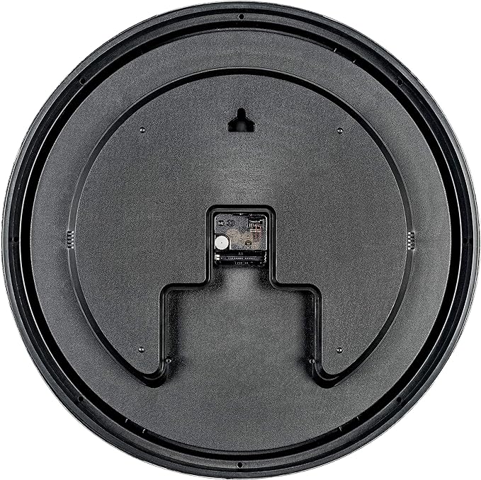 Bernhard Products Large Decorative Wall Clock 20 Inch Silent Non Ticking Battery Operated Quartz Vintage Stylish with Rustic Silver Rim for Home Living Room Dining Room Kitchen & Over Fireplace