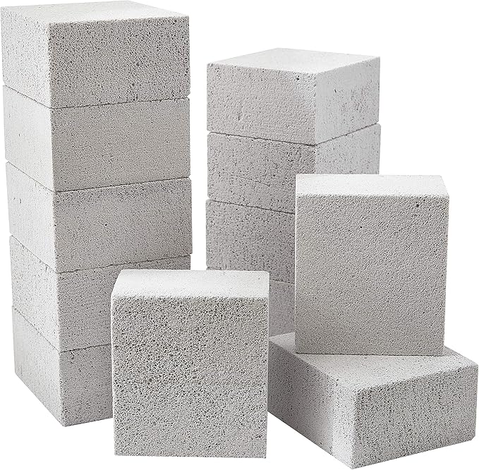 Heavy Duty, Non-Toxic Grey Grill Brick Cleaner 12 Pack. Reusable Chemical Free BBQ Pumice Cleaning Block for Flattops, Grills and Griddles. Non Scratch Grillstone is the Perfect Barbecue Scouring Tool