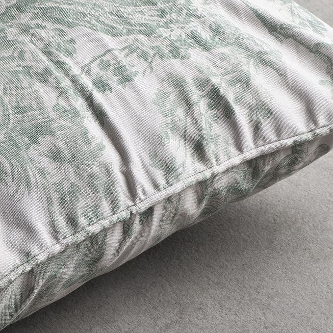 Maison d' Hermine Decorative Pillow Covers 20x20 Inch Square 100% Cotton Throw Pillow Covers with Invisible Zipper for Living Room Couch, Chair, Sofas, Bedroom, Home (The Miller - Antique Green)